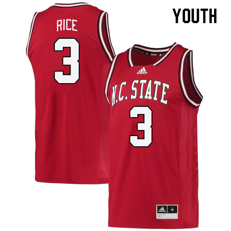 Youth #3 MJ Rice NC State Wolfpack College Basketball Jerseys Stitched Sale-Retro - Click Image to Close